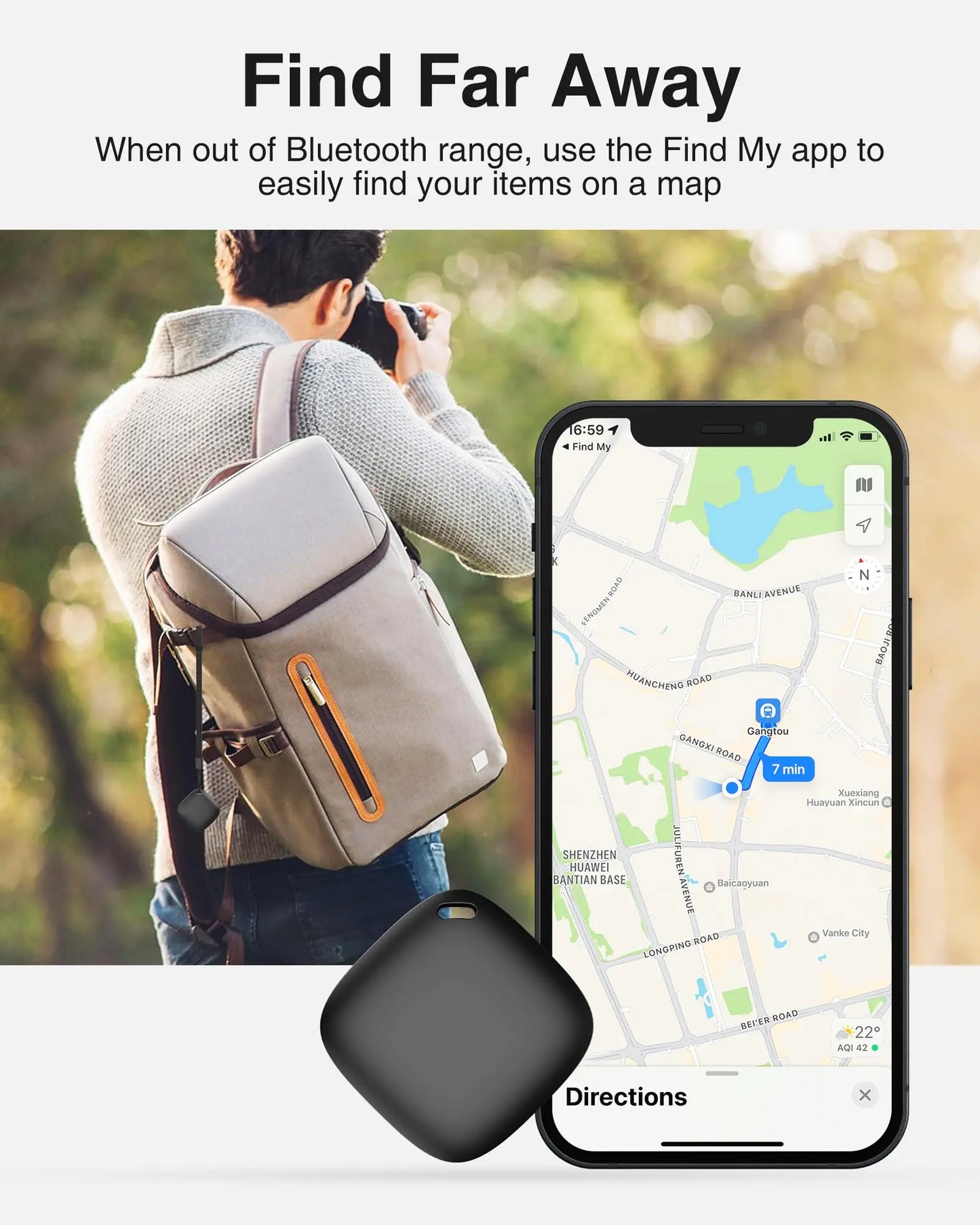 Smart Bluetooth Tracker Anti Lost Finder for Keys Wallet Phone & Pets