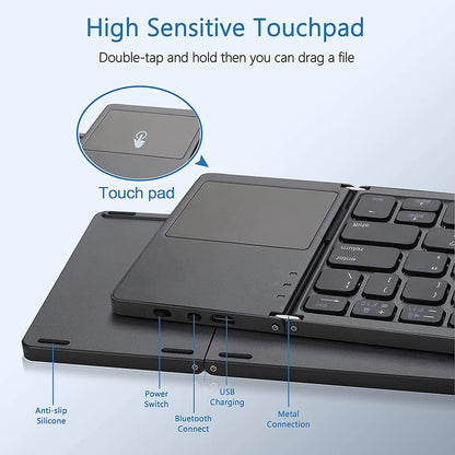 Foldable Bluetooth Touchpad Keyboard